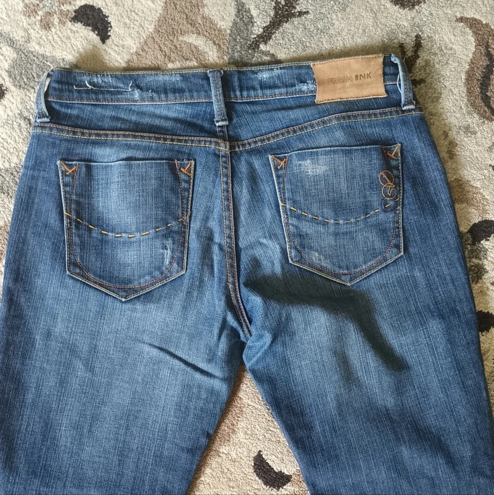 Fresh Ink Blue Jeans Women's 30 Kami Slim Bootcut Distressed Denim Pants - Picture 4 of 13